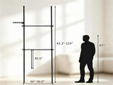 Floor to Ceiling Tension Clothes Rack No Drill Heavy Duty Carbon Steel Garment Organizer, Adjustable 50120366