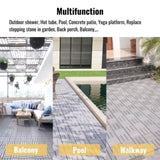 30 PCS Interlocking Deck Tiles Striped Pattern, 12" x 12" Square Light Gray Acacia Hardwood Outdoor W2391P276695