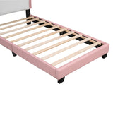 Twin size Upholstered Princess Bed With Crown Headboard,Twin Size Platform Bed with Headboard and N733P180807H