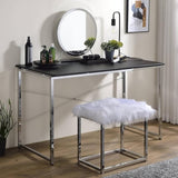 Rectangular Desk with Metal Frame, Black and Chrome B016P329793