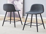 Dark Gray Linen Fabric Bar Chair Set - Two Pieces, Stable Comfort.Thoughtful Design of Rounded W1151P242028