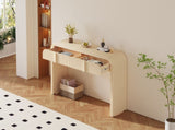 TREXM Modern Console Table with 2 Storage Drawers, Fluted Entryway Table with Rounded Silhouette for N715P196580A