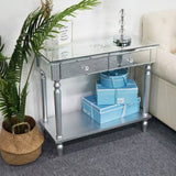 ZUN Two Drawers With Shelf Mirror Table Dressing Table Console Table 28984500