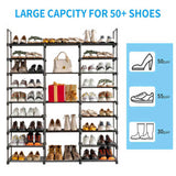 9 Tiers Shoe Rack Storage Organizer Shoe Shelf Organizer for Entryway Holds 50-55 Pairs Shoe, 41157133