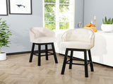 360 Degree Swivel Bar Stool with Stunning Nailhead Trim, Set of 2, Beige N779P326955B