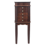 ZUN Standing Jewelry Armoire with Mirror, 5 Drawers & 6 Necklace Hooks, Jewelry Cabinet Chest with Top 95157130