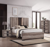 ZUN 1pc Contemporary Chest Five Drawers Metal knobs Brown Gray Finish Bedroom Wooden Furniture B011P255294