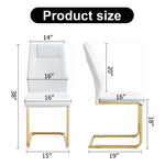 ZUN Modern dining chairs, dining room chairs, and golden leg cushioned chairs made of artificial W1151110421