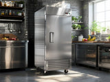 27" Commercial Freezer 23 Cu.ft with 1 Solid Door Reach-In Freezers Stainless Steel ETL Approved W2095P436595