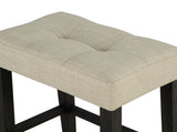 Modern Brown Dining Table W USB 3x Stools Biscuit-Tufted Seat Cushion Beige 3pc Dining Table Set B011P302805