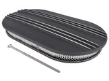 15" Oval Black Aluminum Half Finned Air Cleaner Assembly Fits for Chevy Ford Mopar 06143711