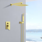 ZUN Shower System Shower Faucet Combo Set Wall Mounted with 12" Rainfall Shower Head and handheld shower T3177P269151