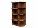 Tall Display Cabinet with Fluted Glass Doors, Freestanding Bookcase and Open Shelves, Modern Accent W331P533618