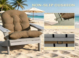 2-Pack Khaki Tufted High Back Chair Cushions Set Non-Slip Patio Furniture Pad for Outdoor Living 62645039