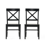 ZUN Roshan Farmhouse Acacia Wood Dining Chairs, Black 62888.00BLK