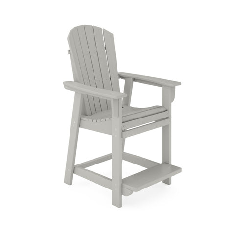 ZUN Dark Gray Adirondack Style Counter Chair – Stylish HDPE Poly Lumber for Dining, Patio, and Garden B195P198789