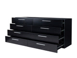 8 Drawer Double Dresser for Bedroom, Wide Storage Cabinet for Living Room Home Entryway, Black 63428192