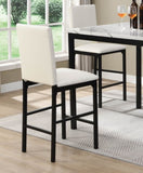 White Counter Height Chairs 4pc Set Black Metal Frame Casual Dining Room Furniture Faux Leather B011133383