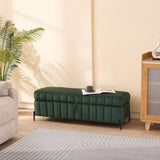 49.21"Wide Velvet Storage Soft Bench for Living Room, Entryway and Bedroom. Green W3118P272643