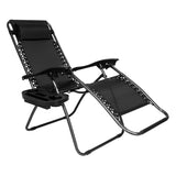 ZUN Infinity Zero Gravity Chair Pack 2, Outdoor Lounge Patio Chairs with Pillow and Utility Tray 96615684