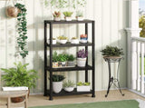 Black 4-Tier Garage Storage Shelf, PP Material 100LBS Per Shelf Tool-Free Assembly 69538229