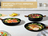 20-Piece Aluminum Cookware Set, Black Non-Stick Pots and Pans Set with Assembled Handles - 6 Pots 54655356
