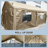 Carport, 1020 Heavy Duty Portable Carport Garage Tent for Outdoor Storage Shelter khaki W1350P176015