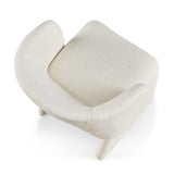 ZUN Modern Dining Chair Accent Chair White Single Sofa Chair,Upholstered Side Chair Teddy Comfy Chair W1164P190832