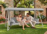 3-in-1 Hanging Patio Swing Bed with Adjustable Canopy 3-Seater Supports 600 lbs 45&deg Tilt Canopy W3979P394109