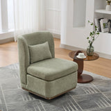 25.2 "Wide Modern Chenille Cushioned Armless Metal Base 360&deg Swivel Chair with Pillow, Suitable for W3118P253948