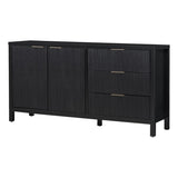 U_STYLE Minimalist Wave-Pattern Sideboard with Functional Storage,Suitable for Entryway, Hallway, N711P235893B