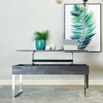 ZUN Dark Charcoal and Chrome Lift Top Coffee Table B062P153910