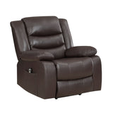 ZUN Modern Living room Furniture 1pc Power Lift Faux Leather Upholstery Dark Brown Power Recliner B011P202514