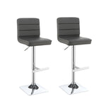 ZUN Grey and Chrome Adjustable Bar Stool B062P153523