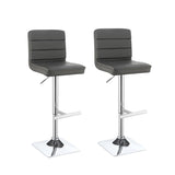 Grey and Chrome Adjustable Bar Stool B062P153523