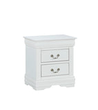 ZUN 1pc Nightstand White Louis Philippe Solid wood English Dovetail Construction Antique Nickle Hanging B011P159911