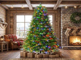7.5FT Premium Life-Like Full Flocked Christmas Tree with Sturdy Metal Stand, Fire-Resistant Tips, N710P523033F