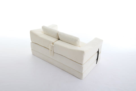 ZUN Modern Minimalist Sofa, Fold-Out Sofa Bed, Convertible Chair Floor Couch & Sleeping Mattress for W1829P186198