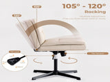 Large Size Armless Home Office Desk Chair Vanity Chair No Wheels W1403P152410