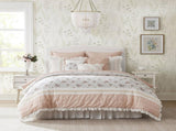9 Piece Cotton Percale Comforter Set Blush Queen B03597157