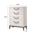 ZUN 1pc Unique Design Contemporary Sleek Chest 4- Drawers Storage Bedroom Wooden Furniture Solid Wood B011P266108