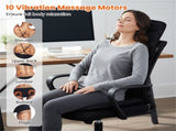 10-Motor Heated Massage Chair Pad - 4 Body Zones, 5 Programs3 Speeds, 113&degF Heat 06944300
