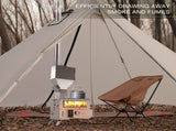 WoBurning Stove with Oven - Portable Pellet Stove with Chimney Pipes, 304 Stainless Steel Outdoor 25608218