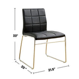 Set of 2 Leatherette Upholstered Side Chairs in Black and Chrome B016P156845
