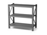 3-Tier Industrial Shelving Rack - 47in, Heavy Duty Steel Shelving Unit Adjustable, 51.2" W*23.6" 06500576