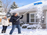 5.6 m 5-Section Extendable Roof Snow Rake Aluminum Pole, PP Blue Wheeled Shovel Head 57153459