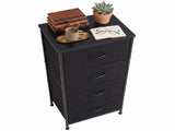 2/4-Drawer Dresser with Metal Frame & Wood Top, Fabric Storage Organizer, Black 11064402