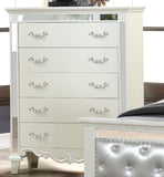 Milan Mirror Framed Chest made with Wood in White B00956628