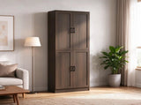 Freestanding 4-Door Kitchen Pantry Cabinet, Large Storage with Adjustable Shelves & Doors 88578054
