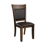 Classic Light Rustic Brown Finish Wooden Side Chairs 2pc Set Upholstered Seat Back Casual Dining B01156049